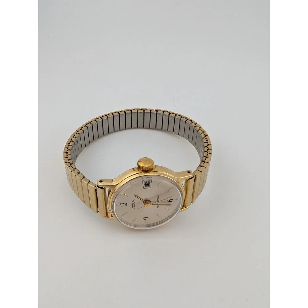 Vintage Acqua Timex Mechanical Watch Women‎ 25mm Case Stretch Band- Working